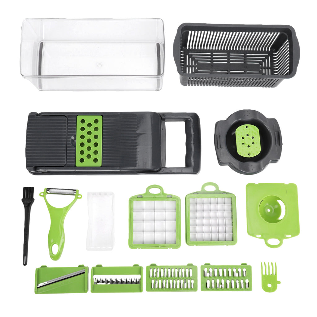 Vegetable Chopper & Food Cutter - 1.5L Container, Multi-Blade Slicer