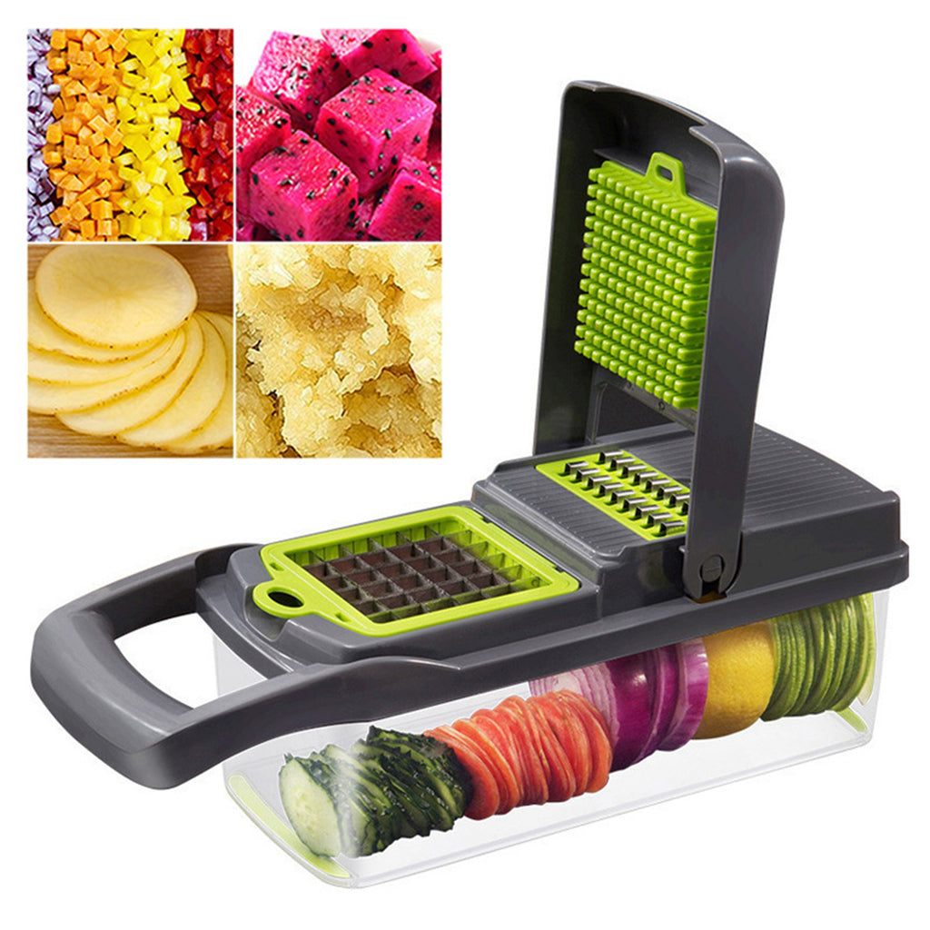 Vegetable Chopper & Food Cutter - 1.5L Container, Multi-Blade Slicer